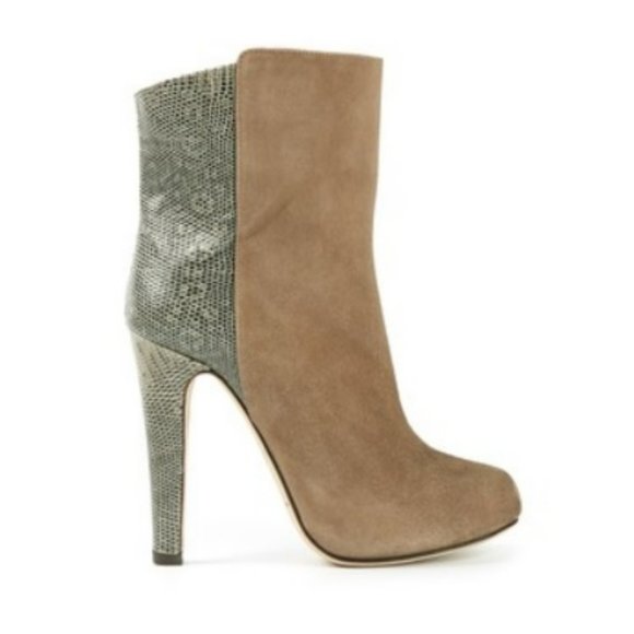 Malone Souliers 'Madleen' Suede/Lizard High Heel Bootie - Picture 1 of 15
